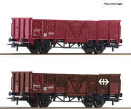 Roco 77034 2-tlg. Set: Offene G&uuml;terwagen, SBB, Ep. III