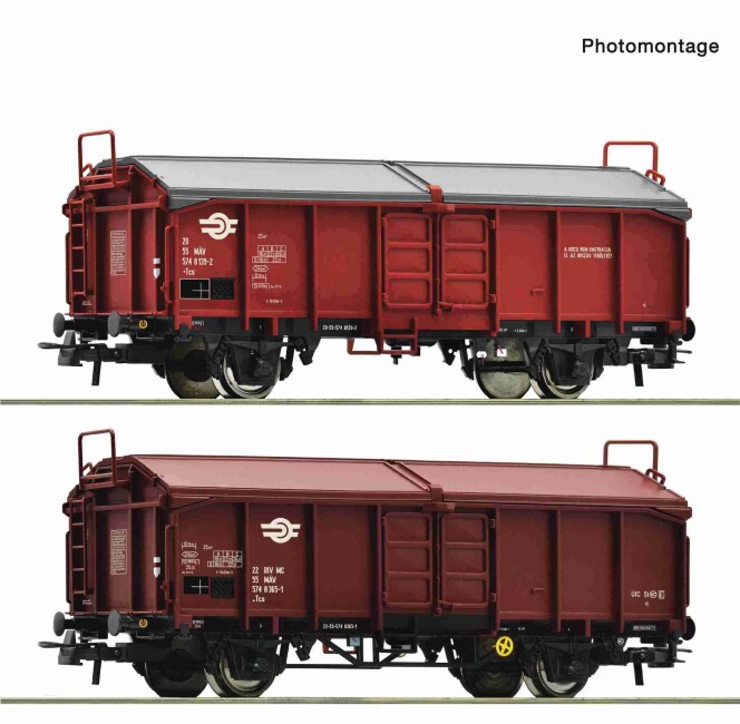 Roco 6600116 2-tlg. Set: Schiebedachwagen, MAV, Ep. IV