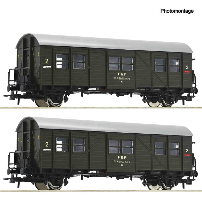 Roco 6200195 2-tlg. Set: Behelfspersonenwagen, PKP, Ep. IV
