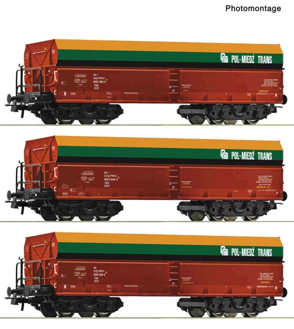 Roco 6600218 3-tlg. Set: Selbstentladewagen, PMT, Ep. VI