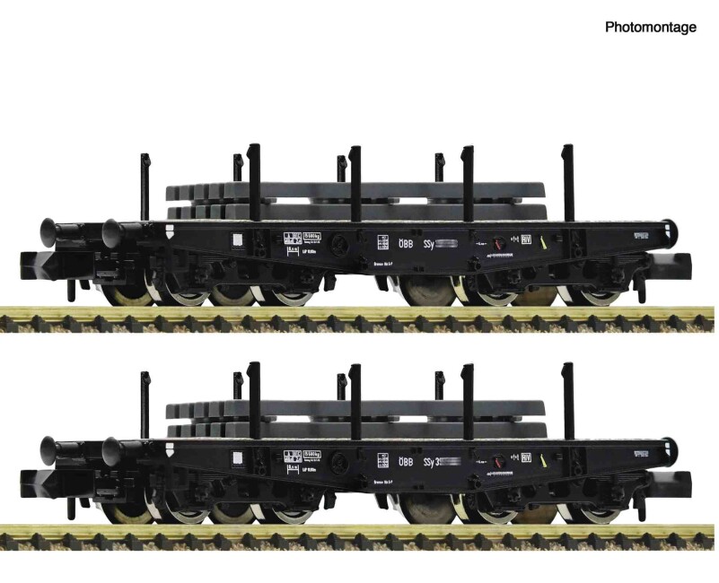 Fleischmann 6660134 2-tlg. Set: Schwerlast-Flachwagen, ÖBB, Ep. III