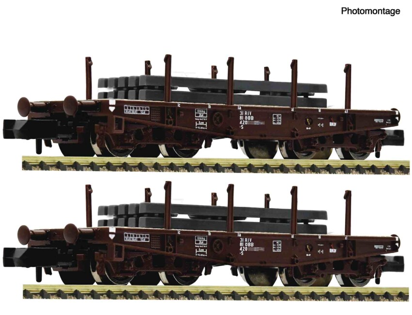 Fleischmann 6660135 2-tlg. Set: Schwerlast-Flachwagen, ÖBB, Ep. IV