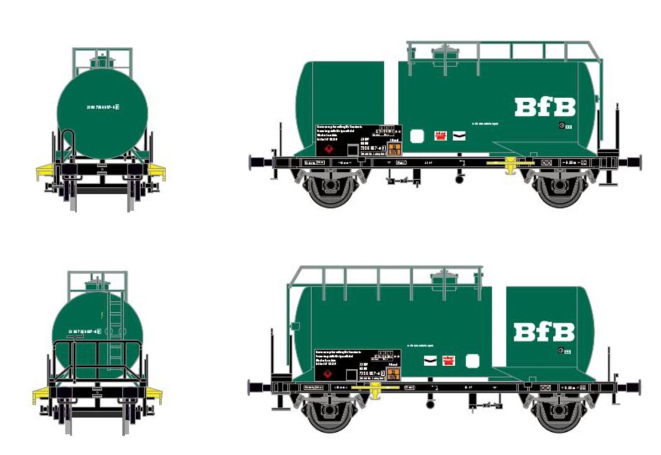 HÄDL 25104 TT Kesselwagen "BfB" (Bundesmonopolverwaltung für Branntwein) mit Bremserbühne