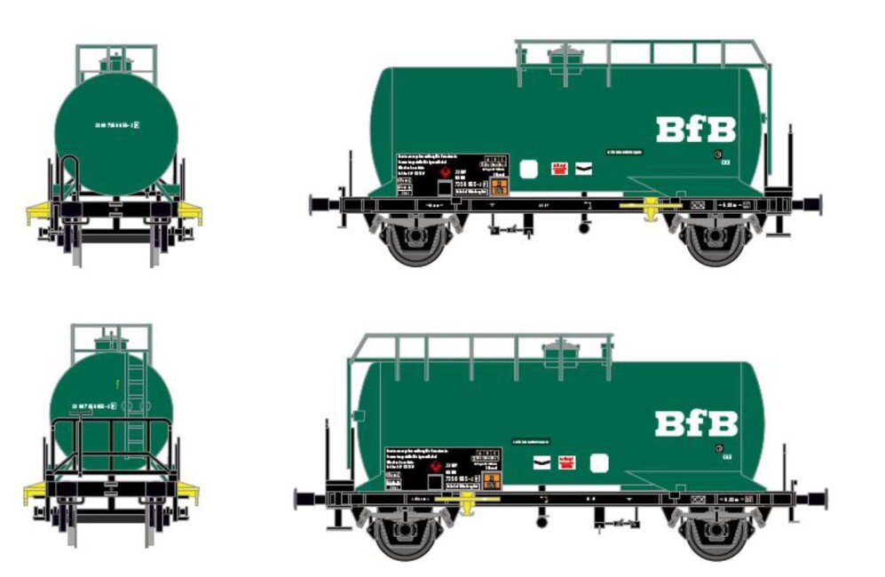 HÄDL 25103 TT Kesselwagen "BfB" (Bundesmonopolverwaltung für Branntwein) mit Bremserbühne