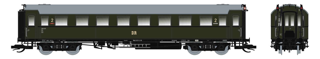 Saxonia 120228 Personenwagen C4Ü Sa 07, Schlusswg. m. Beleuchtung DR Ep.III