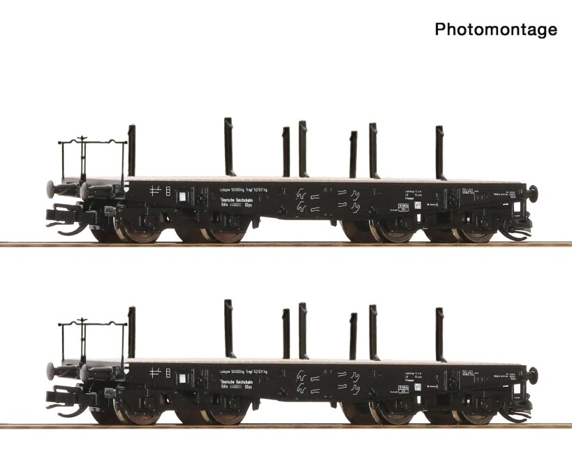 Roco 6680034 2-tlg. Set: Schwerlast-Flachwagen, DRG, Ep. II
