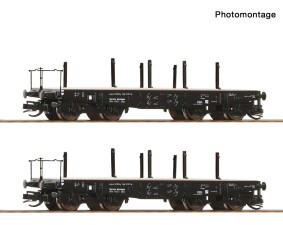 Roco 6680034 2-tlg. Set: Schwerlast-Flachwagen, DRG, Ep. II