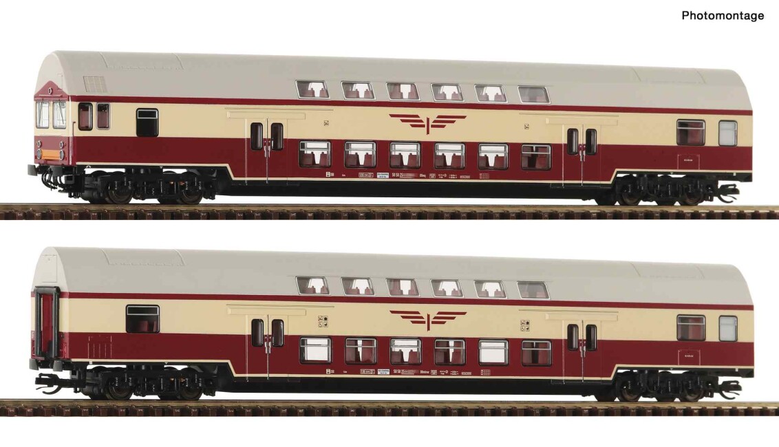 Roco 6280045 2-tlg. Set 1 Doppelstockwagen "Sputnik", DR, Ep. IV