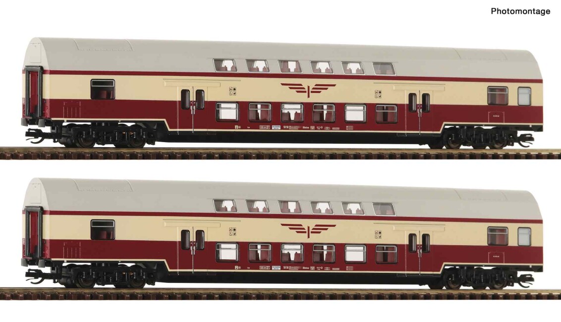 Roco 6280046 2-tlg. Set 2 Doppelstockwagen "Sputnik", DR, Ep. IV