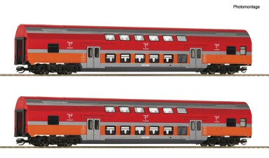 Roco 6280047 2-tlg. Set: Doppelstockwagen, Privatbahn,...