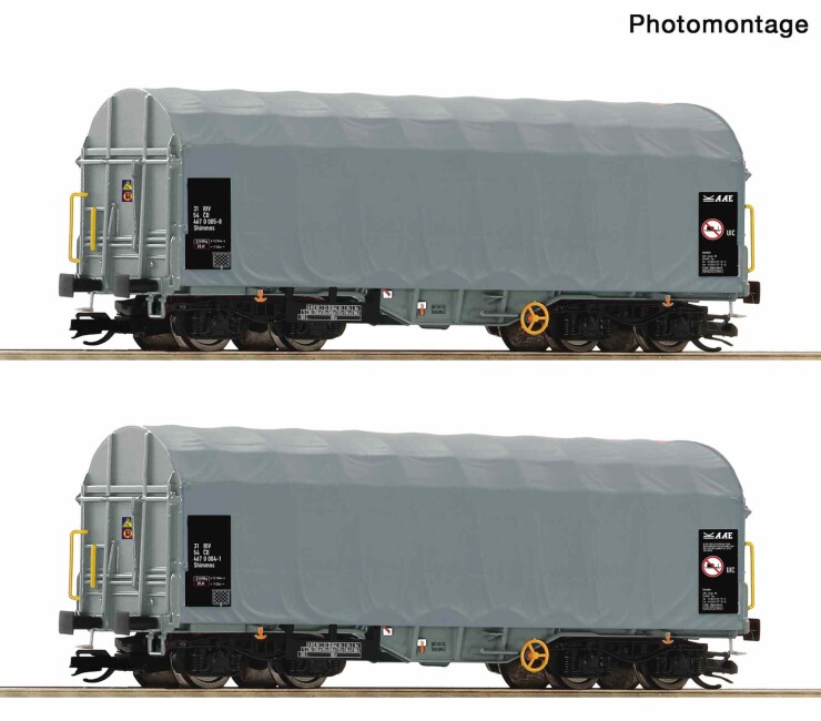 Roco 6680025 2-tlg. Set: Schiebeplanenwagen, CD, Ep. V