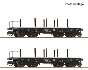 Roco 6680028 2-tlg. Set: Schwerlast-Flachwagen, DB, Ep. IV