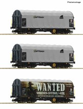Roco 6680023 3-tlg. Set: Schiebeplanenwagen, 0, Ep. VI