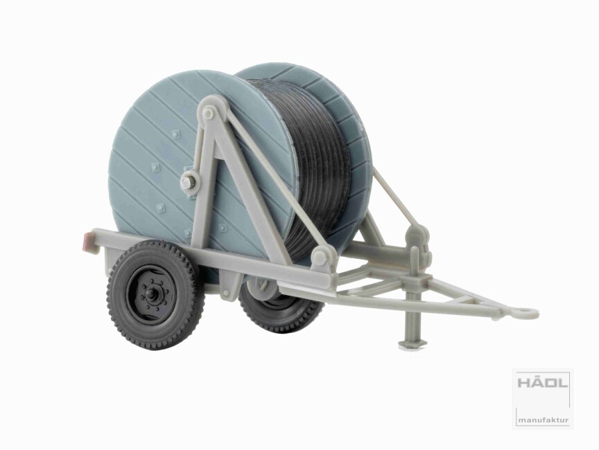 HÄDL 125001-09 Kabeltrommelanhänger mit schwarzem Kabel, Grau
