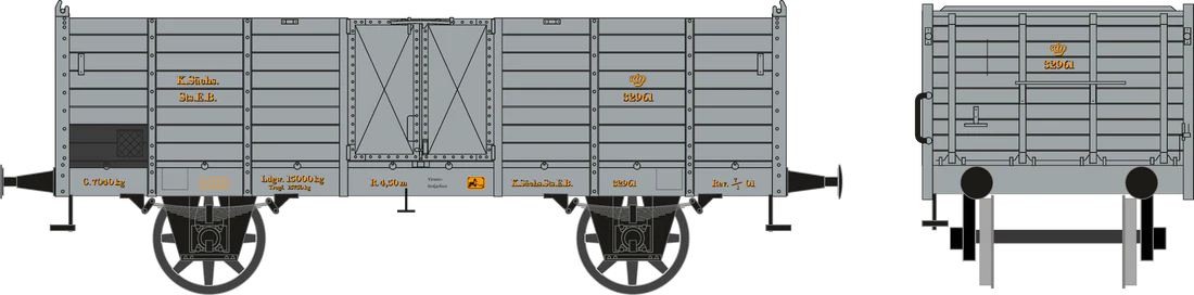 Quack & Salber 171303-070101-1302 off. Güterwagen O3, ungebremst, Nr. 32961 K.Sächs.Sts.E.B., Ep. I, TT