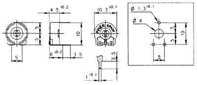 fischer-modell 113188 Poti 100kOhm Piher PT 10 Lv Potentiometer