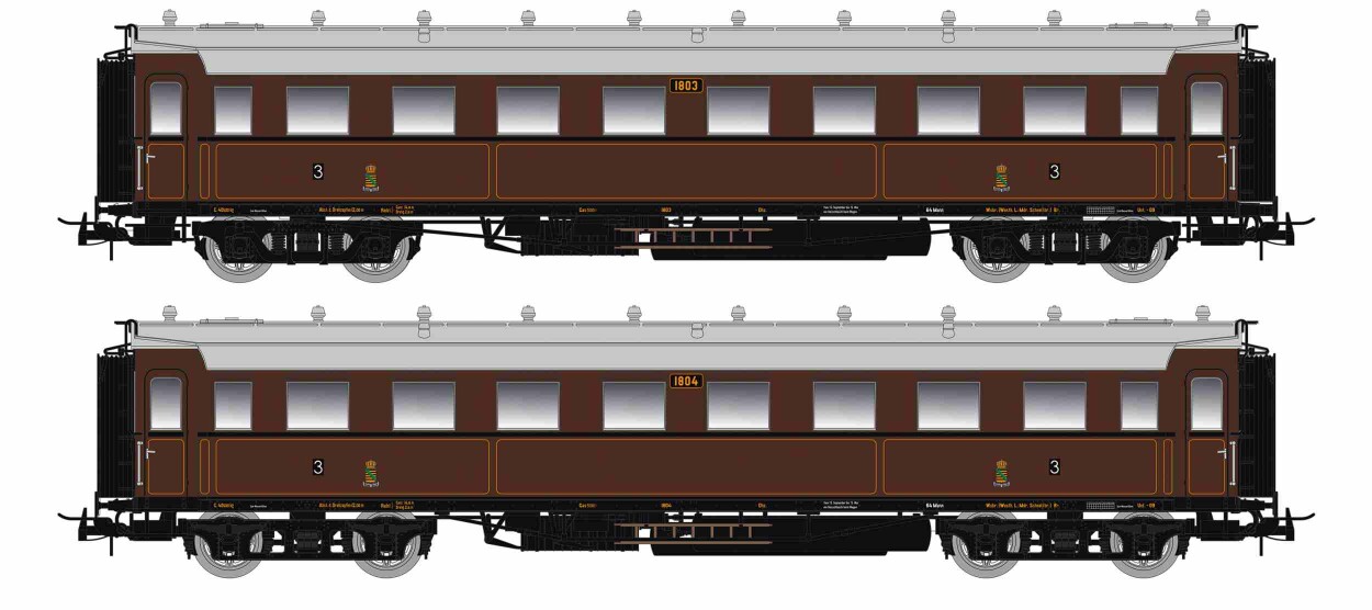 Saxonia 87173 2er Set Personenwagen C4Ü Sa 07, K.Sächs.Sts.E.B., Ep. I