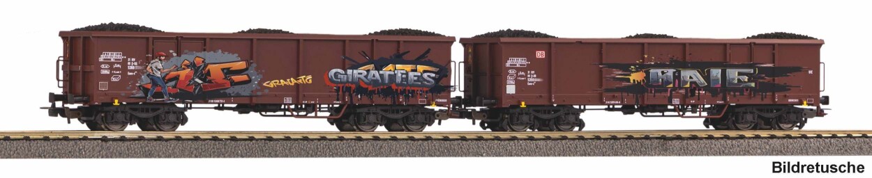PIKO 28338 2er Set Eaos DB AG Graffiti VI Ladung Kohle