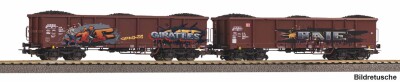 PIKO 28338 2er Set Eaos DB AG Graffiti VI Ladung Kohle