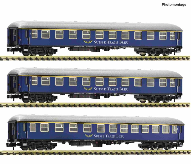 Fleischmann 6260078 3-tlg. Set 1: Schnellzugwagen, Suisse Train Bleu, Ep. VI