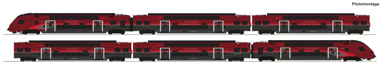 Roco 7700039 6er Set Railjet Doppelstock, ÖBB, Ep. VI, analog