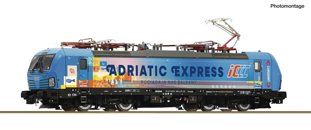 Roco 7500196 Elektrolokomotive 370 094-2 "Adriatic Express", PKP ICC, Ep. VI, analog