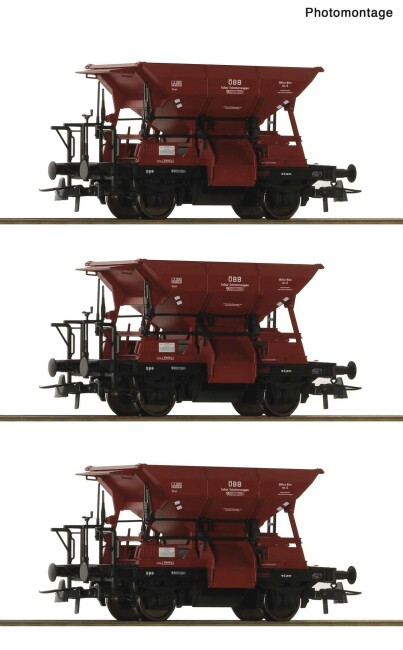 Roco 6600283 3-tlg. Set: Talbot-Schotterwagen, ÖBB, Ep. III