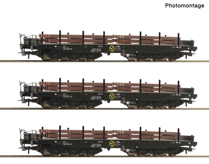 Roco 6600263 3-tlg. Set: Schwerlast-Flachwagen, NS, Ep. IV