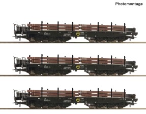 Roco 6600263 3-tlg. Set: Schwerlast-Flachwagen, NS, Ep. IV