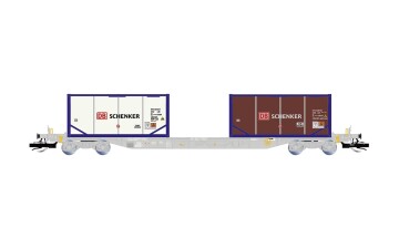 Arnold HN9768 4-achs. Containerwagen, grau, beladen mit 2...