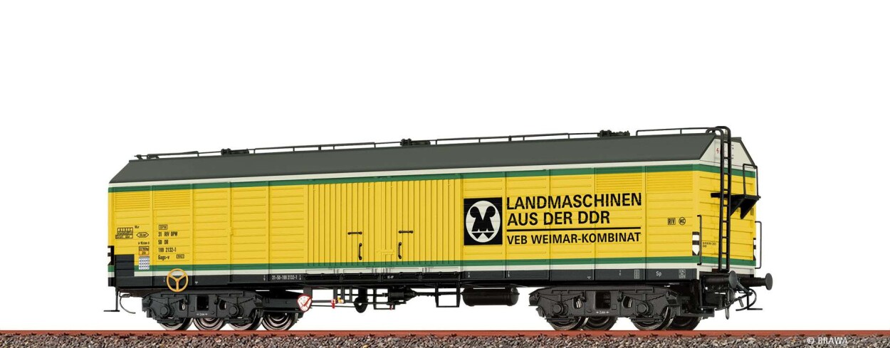 Brawa 50417 H0 Gedeckter Güterwagen Gags-v "VEB WEIMAR-KOMBINAT" DR Ep. IV