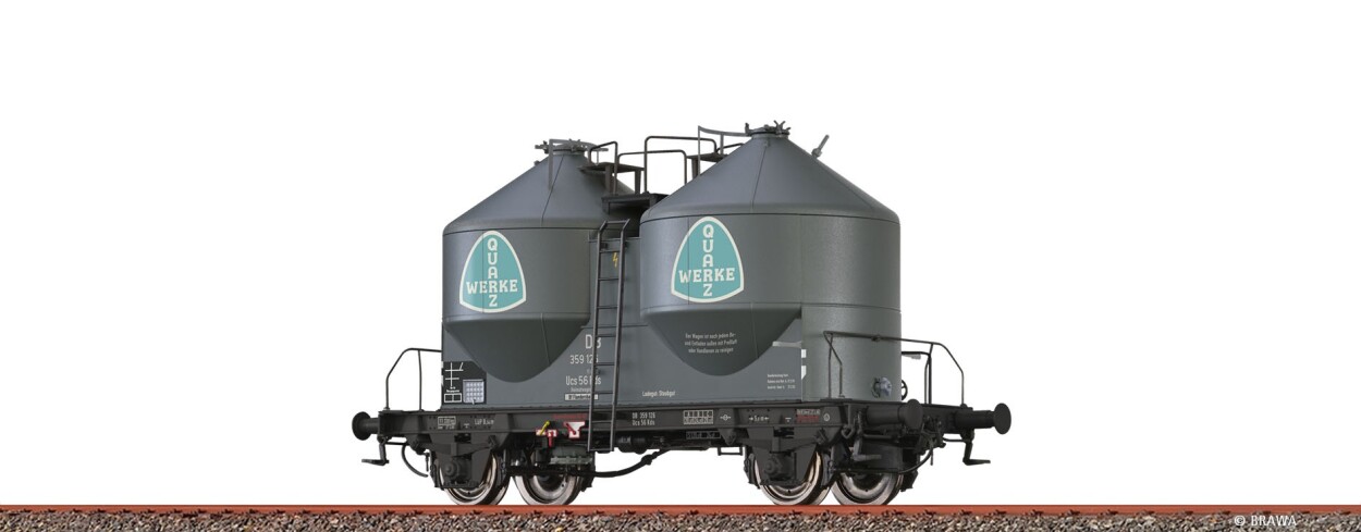 Brawa 51328 H0 Staubbehälterwagen Ucs56 Kds "Quarzwerke" DB Ep. III