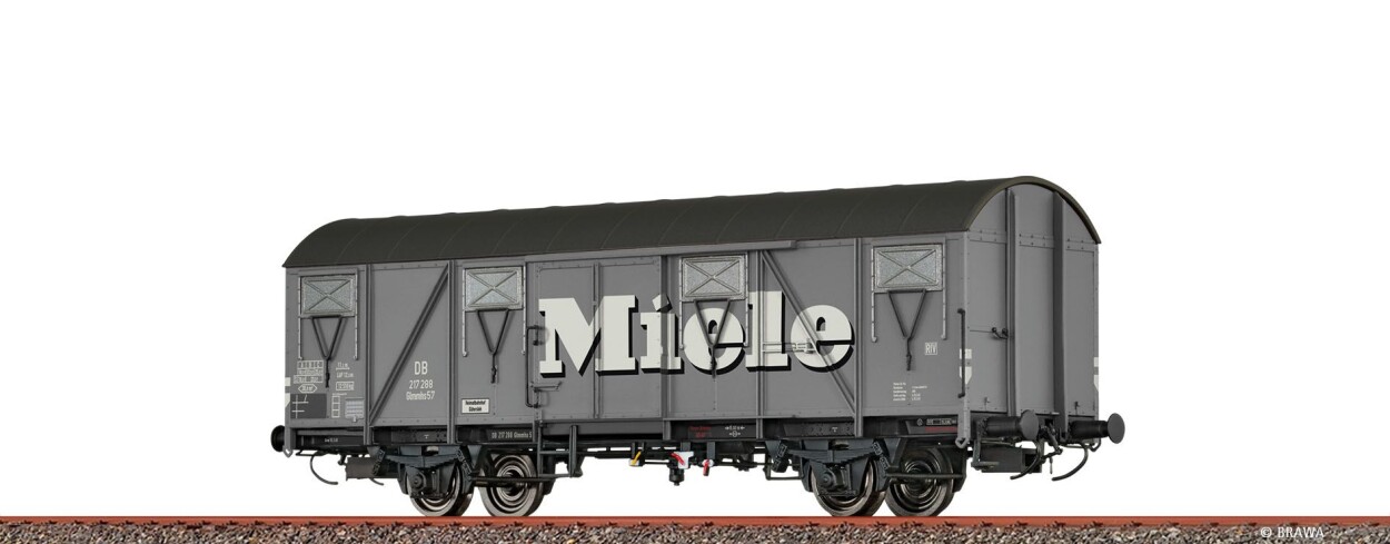 Brawa 51355 H0 Gedeckter Güterwagen Glmmhs57 "Miele" DB Ep. III