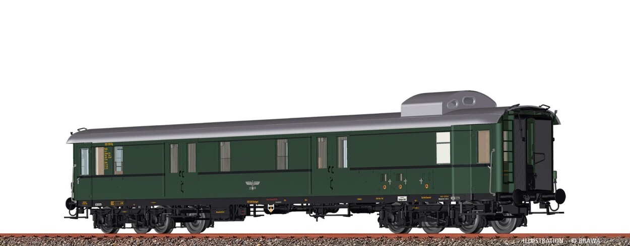 Brawa 58294 H0 Gepäckwagen Pw4ü-36 DRG Ep. II, DC LED+