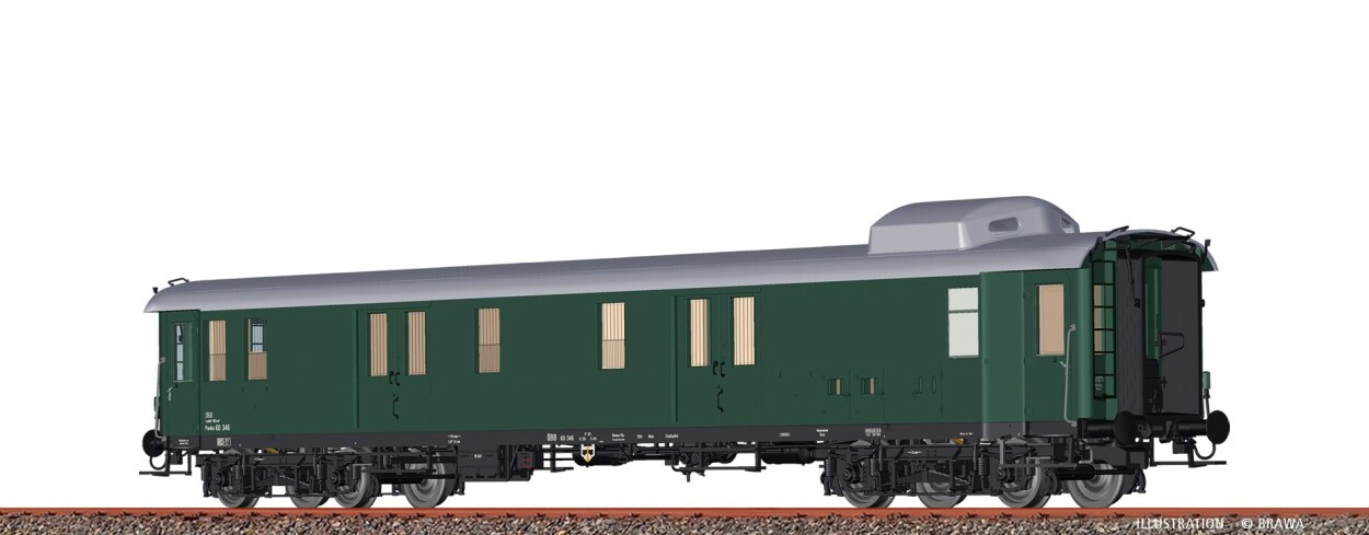 Brawa 58303 H0 Gepäckwagen Pw4üe ÖBB Ep. III, DC LED+