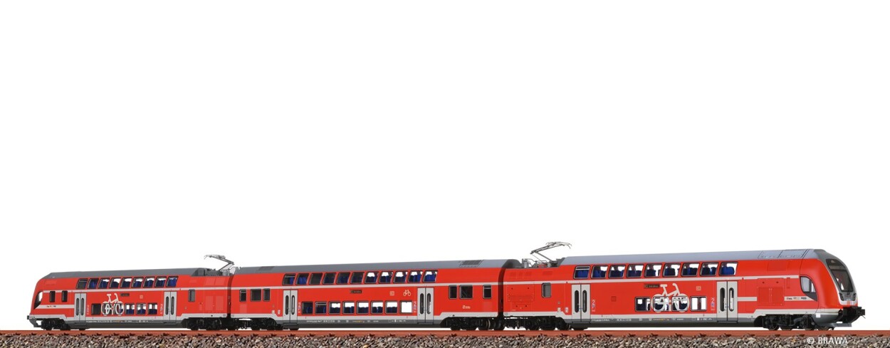 Brawa 70184 H0 TWINDEXX Vario® Doppelstock-Triebzug DB AG, 3er-Set (RE 5 Berlin Südkreuz) Ep. VI, DC Analog BASIC+