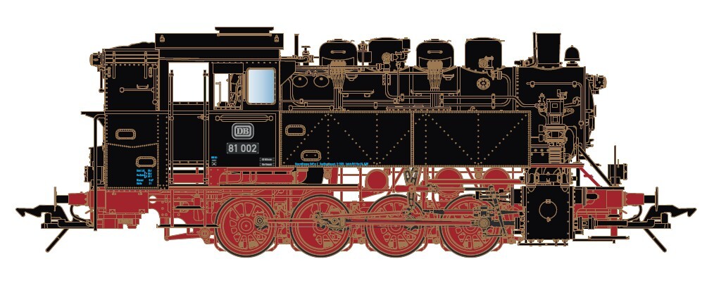 Lenz 40281-01 Dampflok BR81 002, DB, Ep.3, DB-Keks