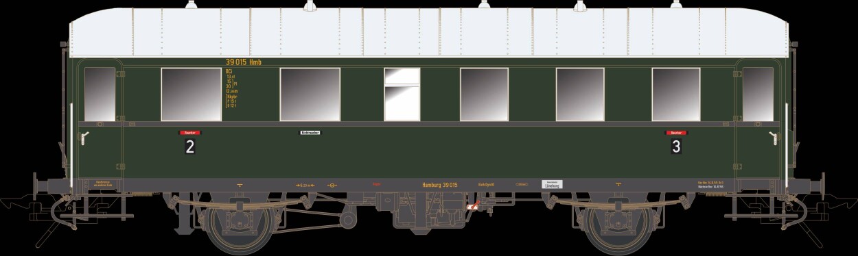 Lenz 41127-01 Einheitsnebenbahnwagen BCi-34, 2./3. Kl. DB, Ep.3
