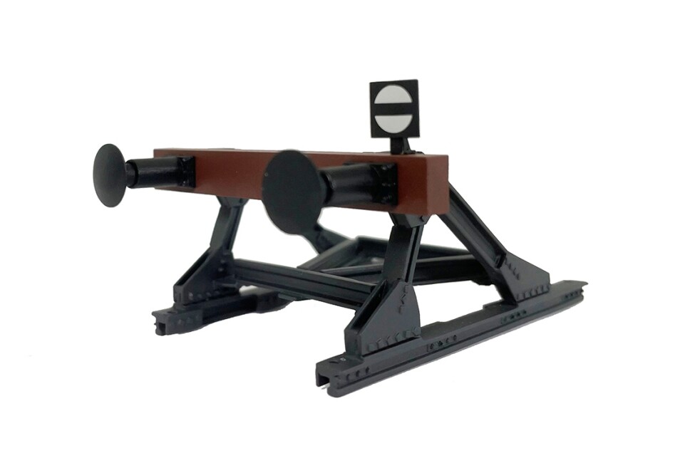 Lenz 55066 Prellbock mit Puffern, Messing Fertigmodell