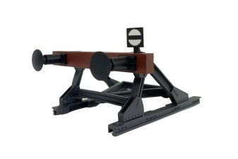 Lenz 55066 Prellbock mit Puffern, Messing Fertigmodell