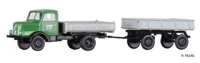 Tillig 19080 LKW H3A Kipper mit Anh&auml;nger &bdquo;VEB...