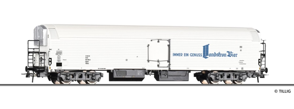 Tillig 77083 Maschinenkühlwagen Iaghqrs „Landskron Brau-Manufaktur Görlitz“ der DR, Ep. IV