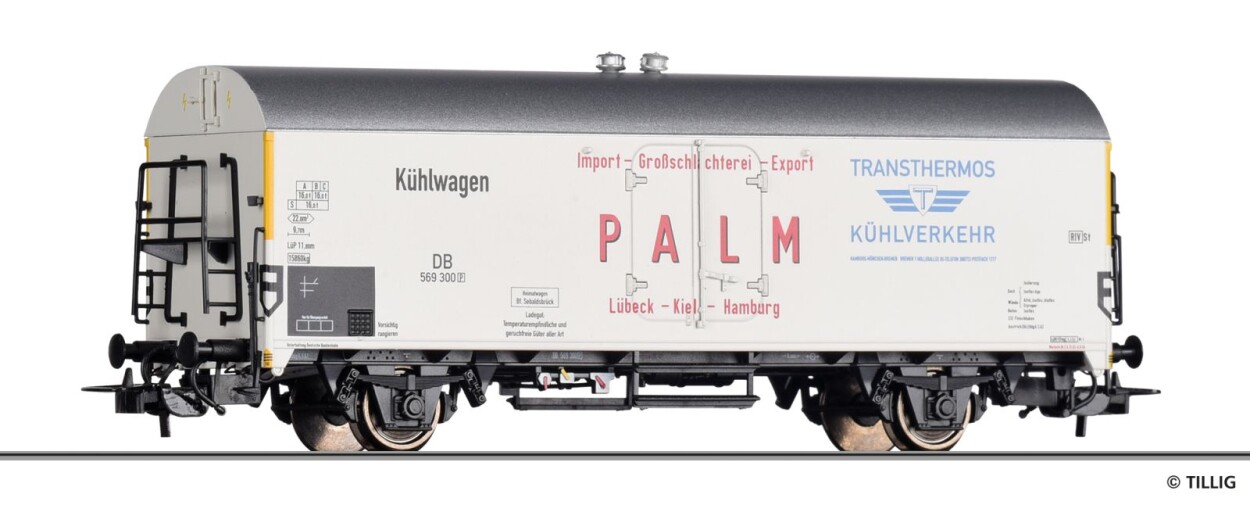 Tillig 79604 Kühlwagen „Transthermos / Palm“ der DB, Ep. III AC
