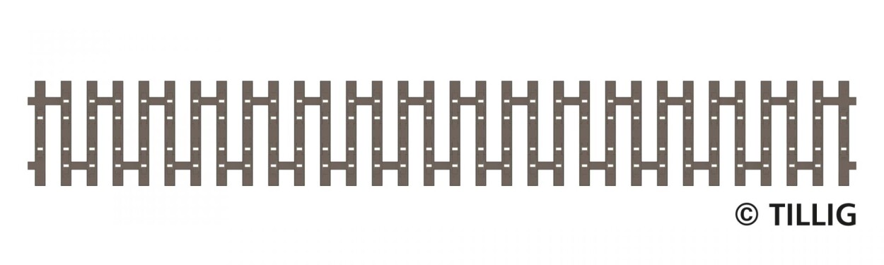 Tillig 83190 Flex-Schwellenband Zwangsgleis (beidseitig) 166mm -FORMNEUHEIT-