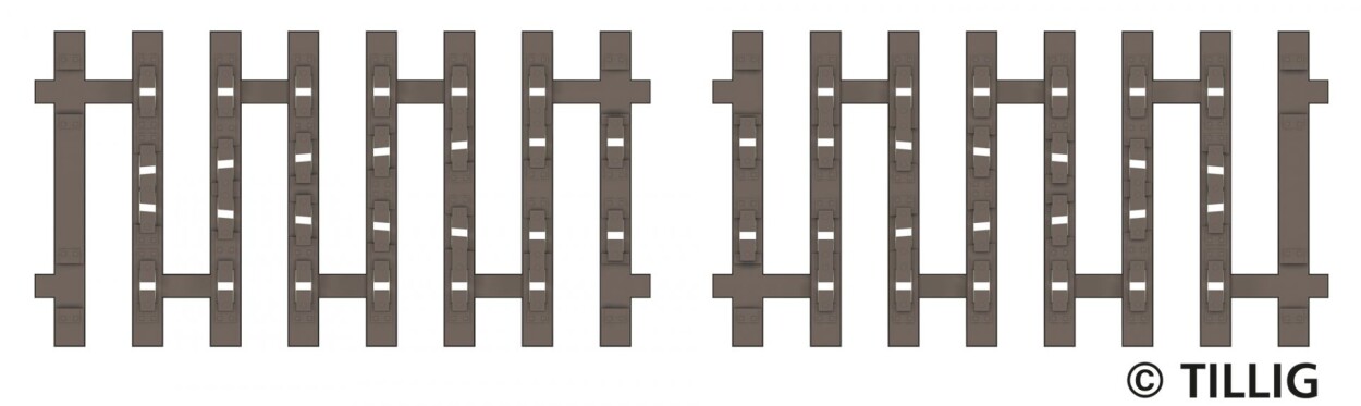 Tillig 83191 Flex-Schwellenband Zwangsgleis (beidseitig) 2 x 41,5mm Endstück -FORMNEUHEIT-