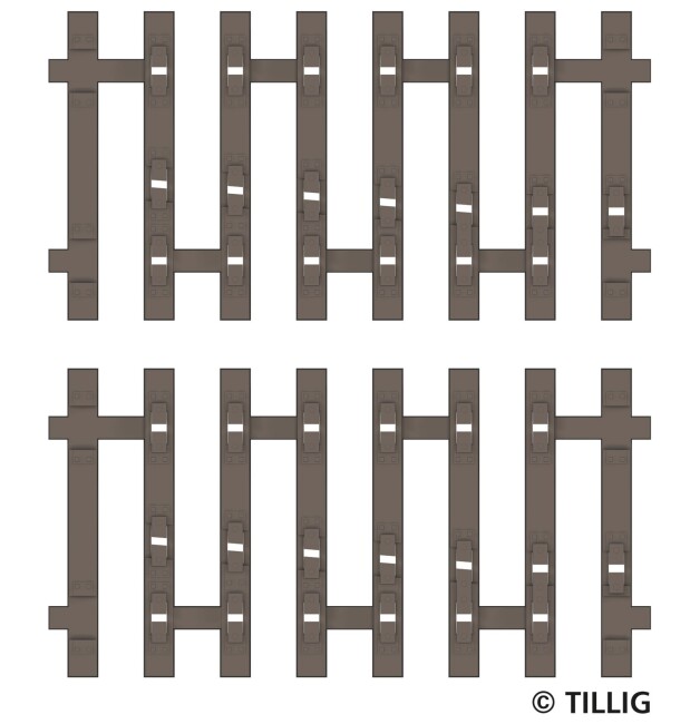 Tillig 83194 Flex-Schwellenband Zwangsgleis (einseitig) rechts 2 x 41,5mm Endstück -FORMNEUHEIT-