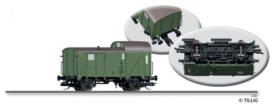 Tillig 95903 G&uuml;terzug-Packwagen, Pwg pr-14, der DR,...