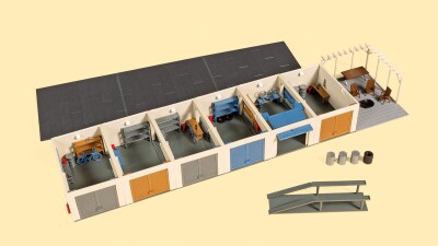 Auhagen 11484 Garagen mit Zubeh&ouml;r