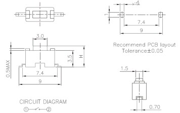 Sch&ouml;nwitz 50948 Miniatur SMD Taster Schlie&szlig;er 6,0 x 3,0 x 4,3mm