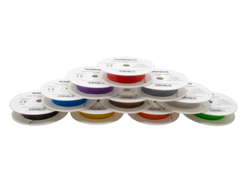Schönwitz 50082 250 Meter Modellbau Litze 0,05mm² Sparset 10 Farben